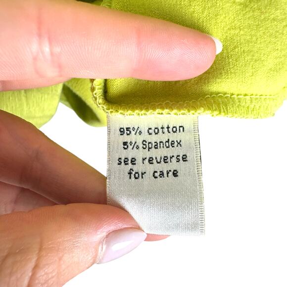 Tyler Boe NWT Core Lemon Lime Green Lace Trim Slim Fit Layering Basic Tank Top - Picture 10 of 11